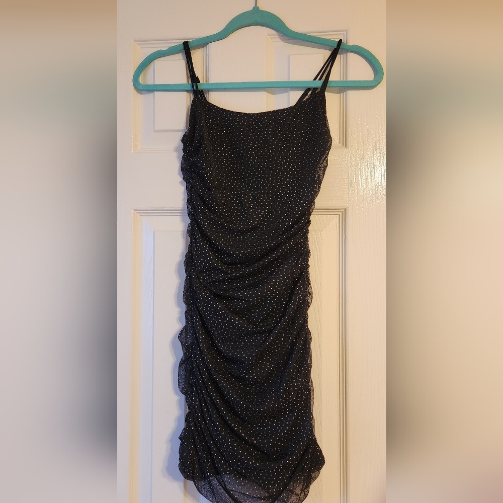 Elegant Black Polka Dot Dress